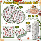 Domensi 250 Pcs Holly Leaf Christmas Party Supplies Set for 50 - Image 2