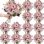12 Bundles Peonies Artificial Flowers & Pack of 8 Baby Shower Centerpieces for Tables - Image 2