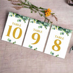 Eucalyptus Design Table Number Cards Double Sided Party Table Numbers for Reception Baby Shower Anniversary Birthday Bridal Party 5x7 100 Pcs - Image 3