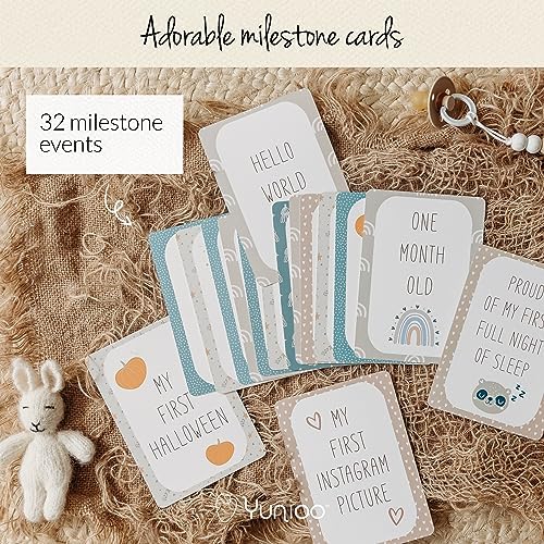 Yunioo Baby Keepsake Box with Baby Memory Book, Newborn Footprint Kit, Baby Milestone Cards, Tooth Fairy Keepsake Tubes and Memory Organizer Envelopes. Unisex Baby Shower Box for Boy or Girl - Image 4