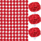 AVIVIHO 105Pcs Red Fake Flowers Hydrangea Artificial Flowers Bulk (Not Squished, No Steaming Need) Silk Flowers with Stems for Wedding Decor,Home,Baby Shower,Table Centerpieces Decoration by Aviviho