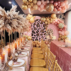 Boho Cheetah Print Balloon Arch Kit with Palm Leaf Fan Pampas Grass, 6ft Leopard Print Backdrop Cover 154 Pcs Balloon Garland, Pink Cheetah Birthday Decorations for Wedding Baby Shower Girls Women - Image 5