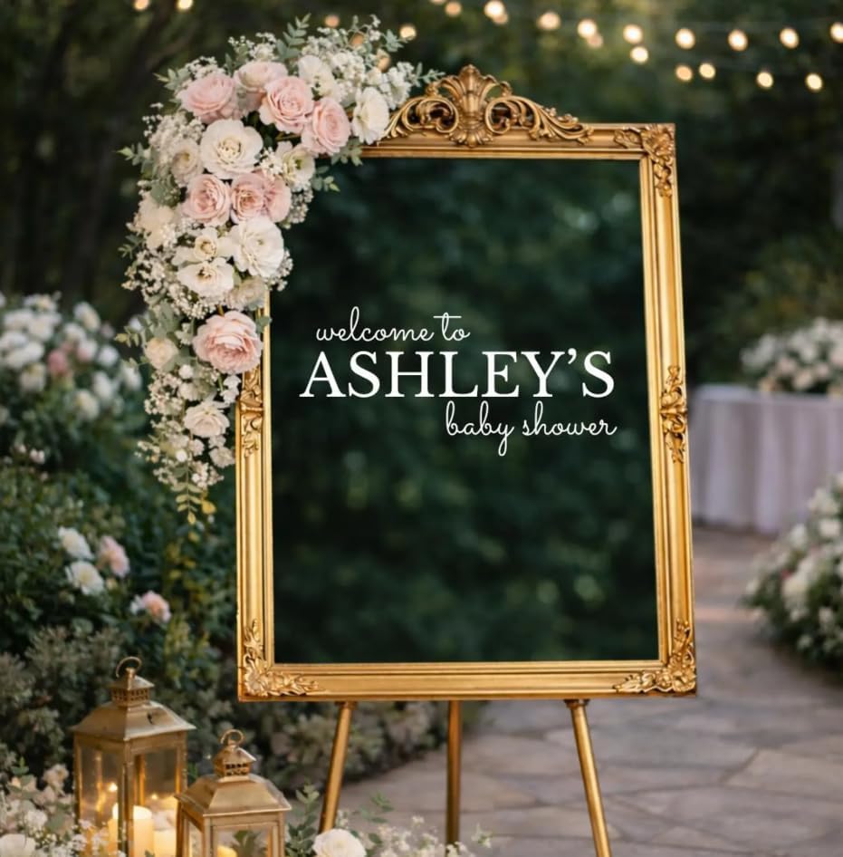 Custom Baby Shower Decal Personalized Welcome Sign Vinyl Sticker - Image 4