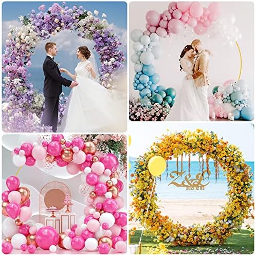 Fomcet 7.2ft Round Backdrop Stand Gold Circle Arch Metal Wedding Arch - Image 6