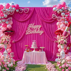 20x8ft Hot Pink Backdrop Curtain for Parties Fuchsia Wrinkle Free Fabric Backdrop Curtain Wedding Photo Backdrop Drapes for Birthday Party Baby Shower Photography Back Drop 4 Panels 5x8FT - Image 5