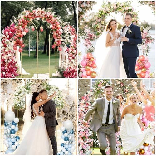 Metal Arch Backdrop Stand 7.2FT & 6.6FT & 6FT Gold Wedding Arch Frame, Set of 3 Wedding Arch Backdrop Stand, Balloon Arch Backdrop for Wedding Birthday Party Baby Shower Graduation Ceremony Decor - Image 7