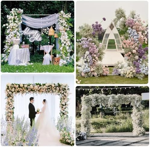 Wokceer Square Wedding Arch Backdrop Stand White Metal Arch 7.2FT x 7.2FT - Image 6