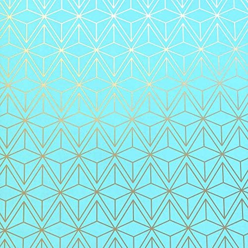 Jillson & Roberts All Occasion Geo Graphics Wrapping Paper Roll Bundle - Gold, Silver, Aqua, Turquoise, Baby Blue, Marble, Champagne (12.5 sq ft per roll, 75 Total Sq Ft) for Birthdays, Weddings, Valentine's Day, Graduations & Bridal Showers, 6 Pack - Image 5