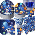 Potchen 452 Pcs Space Plates Napkins Party Supply, Dark Blue by Potchen