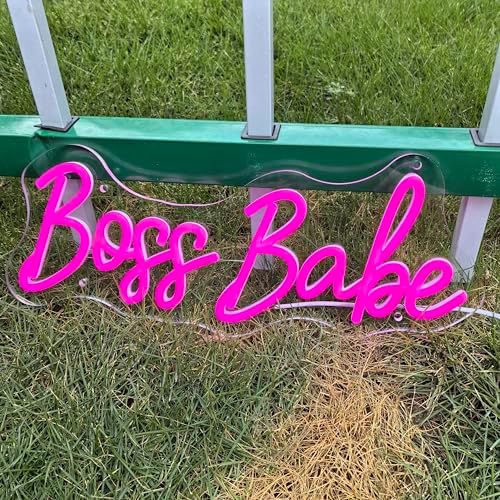 Pink Boss Babe Led Neon Light Sign for Wall Decor Sign Girls Lady Bedroom Home Light Up Sign Wedding Birthday Christmas Bestie Best Boss Gifts USB (15.7x7in) by GSHIXIN