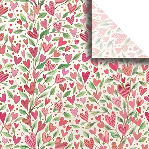Jillson & Roberts 20" x 30" Printed Gift Tissue, Love Grows Hearts (48 Folded Sheets) by JILLSONROBERTS