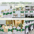 50 Pack Emerald Green Chair Sashes, Spandex Green Chair Bands Chair Bows Ties with Buckle Slider for Christmas Party Birthday Event Decorations - Image 5