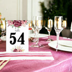 Purple Flower Table Cards Number 1-50 Double Sided For Wedding Reception Event Party Baby Shower Birthday 4x6, AT-TABLE-CARD-880 - Image 3