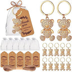 24Pcs Diamond Small Bear Keychain Baby Shower Party Favors for Guests by wxfdac