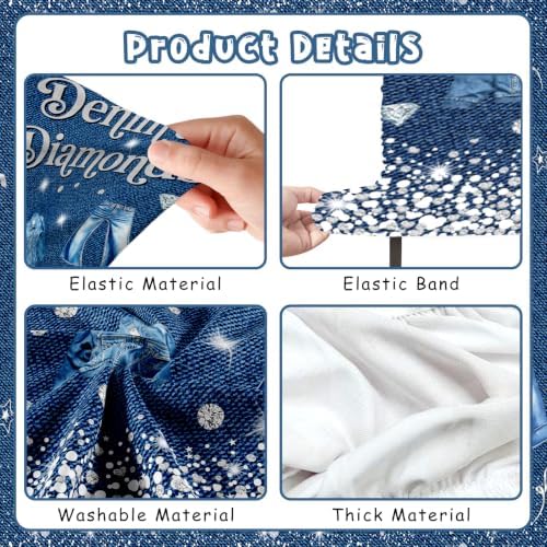 Serencatcher 7.2ft Denim & Diamonds Arch Backdrop Cover Arch Covers - Image 3