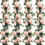 Riceshoot 4 Pcs 26 ft Artificial Flower Garland Eucalyptus,Pink by Zuqqaaoor