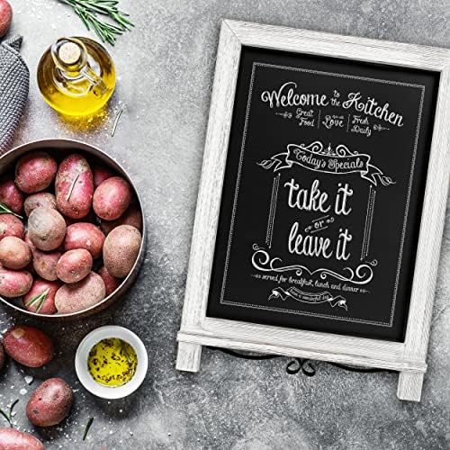 Rustic Whitewash Tabletop Chalkboard Sign/Hanging Magnetic Wall Chalkboard/Small Countertop Chalkboard Easel/Kitchen Countertop Memo Board / 12" x 17" in. Weddings, Birthdays, Baby Announcements - Image 5