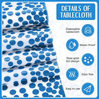 Tudomro 16 Pack White and Light Blue Plastic Tablecloths Satin Runner Set - Image 3