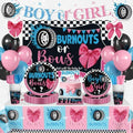 Xynic 145pcs Burnouts or Bows Gender Reveal Decorations, Serves 20 by Unknown