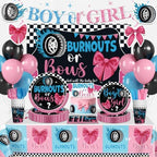 Xynic 145pcs Burnouts or Bows Gender Reveal Decorations, Serves 20 by Unknown