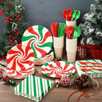 Pickmesh 400 Pcs Christmas Peppermint Candy Paper Plates Napkins Serve 50 - Image 4
