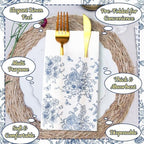 Potchen 100 Pcs Linen Feel Napkins Disposable, Something Blue Floral - Image 5