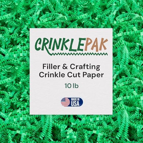 10LB Green Crinkle Paper Filler USA Made by CrinklePak