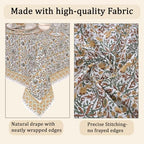 Ridhi Goldenrod Yellow Hand Block Print Cotton Tablecloth 190 x 72 Inch - Image 6