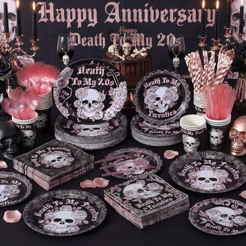 450 Pcs Tableware Set, Serve 50, Rose Gold and Black, Death to My 20S - Image 6