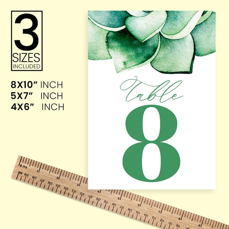 Succulent Design Table Number Cards Double Sided Party Table Numbers for Reception Baby Shower Anniversary Birthday Bridal Party 5x7 100 Pcs - Image 4