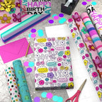 Hallmark Birthday Wrapping Paper Rolls, 6 Rolls (Flowers, Stripes, Dots) - Image 2