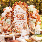 Tegeme 7.2ft A Little Cutie Pie is on The Way Arch Backdrop Cover Fall Baby Shower Decoration Large Orange Pie Backdrop Party Favor for Gender Reveal Welcome Party Supply Photo Background Decoration - Image 6