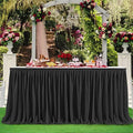 Table Skirt for Teacher Desk Classroom Baby Shower Halloween, Black, 11ft by Genafy