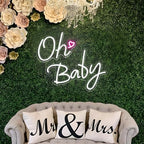 Oh Baby Neon Sign for Backdrop Wall Decor 37.7x15.7inch White - Image 4