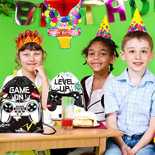 Roowest 36 Pcs Video Game Party Favor Bags for Kids, Black, White - Image 5