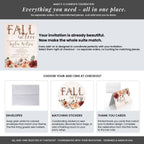 Amanda Creation Fall in Love Bridal Shower Invitations, 20 Personalized 5x7 Rustic Autumn Floral Cards with Envelopes - Image 6