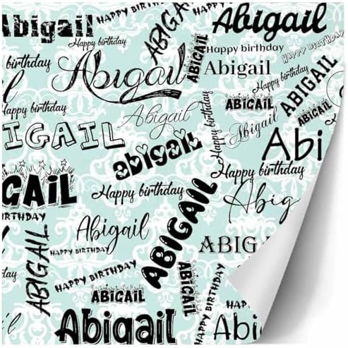 AOFUN Wrapping Paper Roll with Printed Name Paper Gifts For Husband Valentine'S Wrapping Paper Personalized Birthday Gifts 5 Rolls 58" x 23" - Image 3