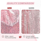 PartyDelight Fuchsia Pink Sequin Table Skirt 14ft Long x 30 Inch High - Image 3