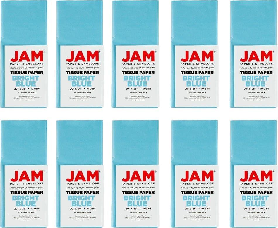 JAM Paper Tissue Paper - Bright Blue - 100 Sheets/Pack - Image 5