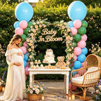 2‑Set Light Blue Sage Green Macaron Pink Balloon Column Kit for Baby Shower - Image 2