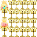 30 Pcs Gold Fillable Crown Goblet with Pouch for Candy Box Container Wedding Party Favor Decorative Candy Storage Container Decoration for Chocolate Cake Dessert and Birthday Baby Shower by Newtay