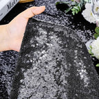 Black Party Decorations Sequin Tablecloth Glitter Overlay Drapes 90x90 Inch - Image 5