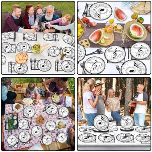 200Pcs Musical Note Plates Napkins Music Notes Themed Party Tableware Set Baby Shower Dinnerware Disposable Music Dessert Plates for Concert Birthday Party Baby Shower Decor Supplies Serve 50 - Image 7