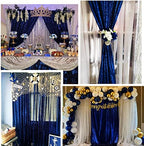 Poise3EHome 4Pcs 2Ft x 8Ft Blue Sequin Backdrop Curtains, Glitter Photography Backdrop, Sequence Xmas Thanksgiving Backdrop (Navy Blue, 4 pcs-2ftx8ft) - Image 5