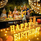 138pcs Happy Birthday Marquee Light Up Letters- LED Letter Number Light Sign with Round Light Balloons Decoration for Birthday Home Table Decor White - Image 6