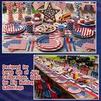 450 Pcs Tableware Set, Serve 50, Red Blue White, Usa Flag - Image 5