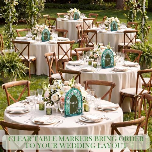 15 Pcs Acrylic Wedding Table Number 5 x 7 in Vintage Table Sign - Image 4