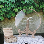 Wedding Guest Book Alternative with Box and Small Hearts,Personalized Infinity Love Round Drop Guest Sign for Rustic Wedding Decorations,Anniversary(style4, Circular) - Image 6