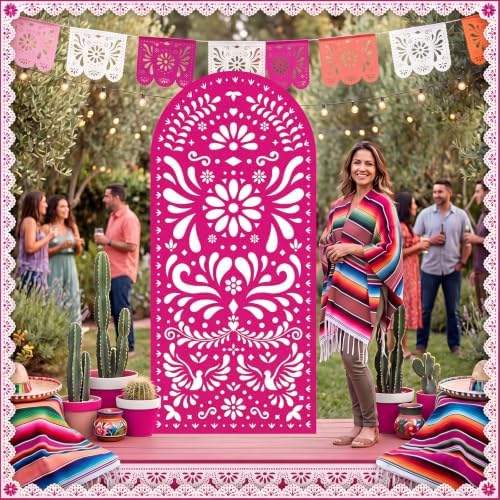 Gerrii 6 ft Cielito Lindo Arch Backdrop, All-in-one Stand up, Rose Red - Image 6
