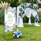 Garvee Wedding Welcome Sign Stand, 50/68 in Adjustable Metal Wedding Sigh Holder with 4 Faux Leather Straps, Hanging Sign Stand for Display Party Baby Shower, Black - Image 5